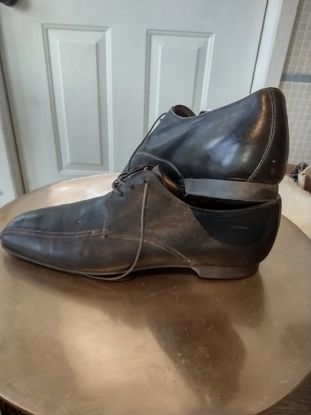 Prada Classic Men's Black Leather Lace-Up Dress Shoes
